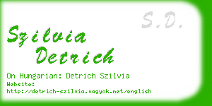 szilvia detrich business card